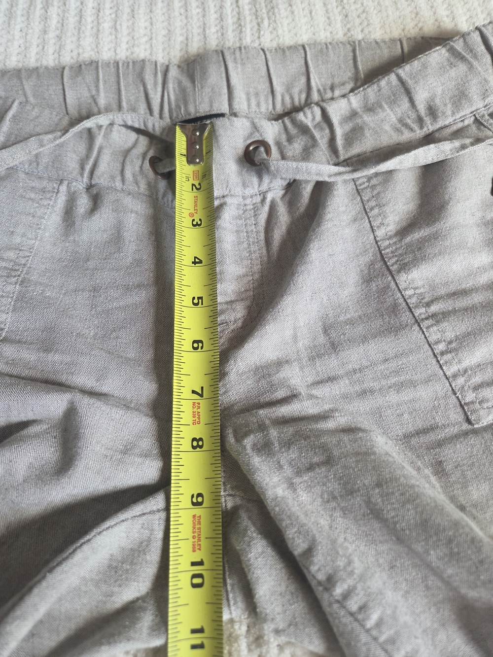 Point Zero Linen Blend Roll-Up Pants | Taupe | Size M - Picture 14 of 14